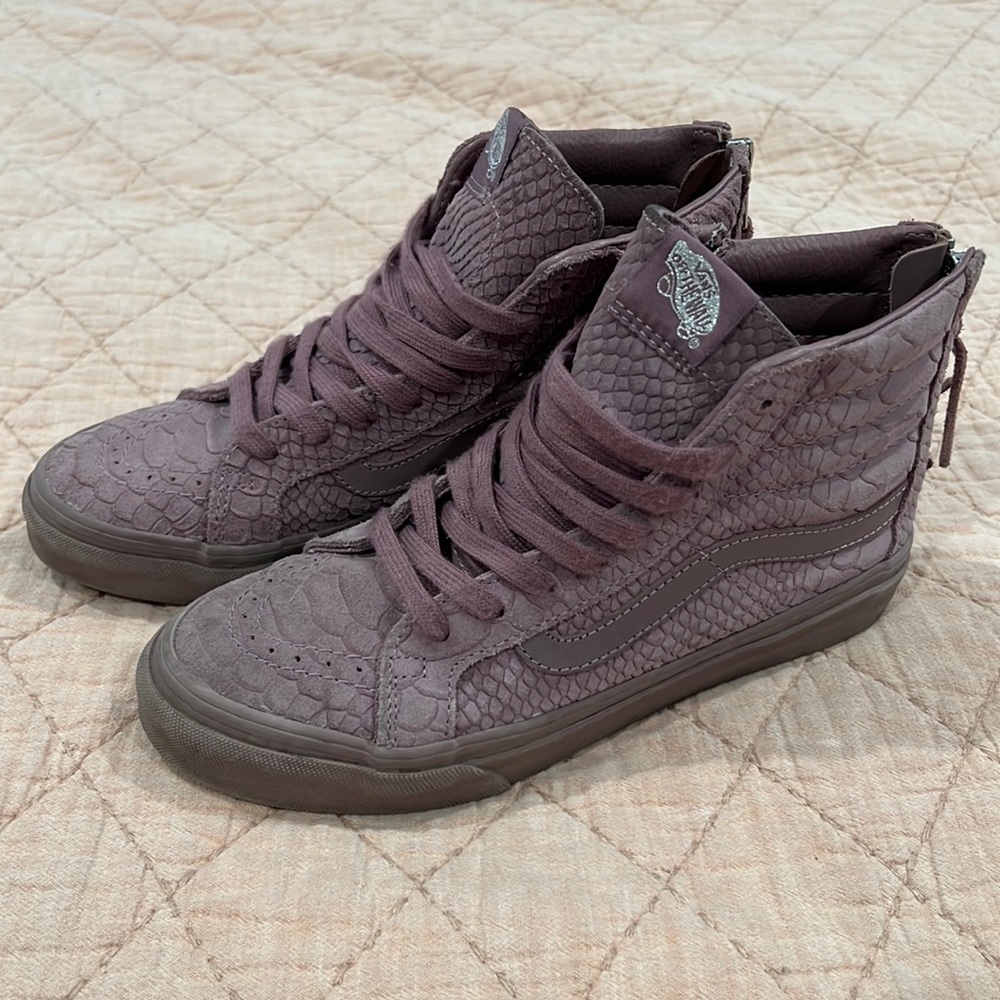 Purple mauve snakeskin Sk8-Hi Vans